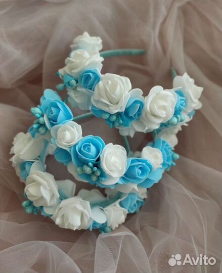 Ободок для волос с цветами ручной работы