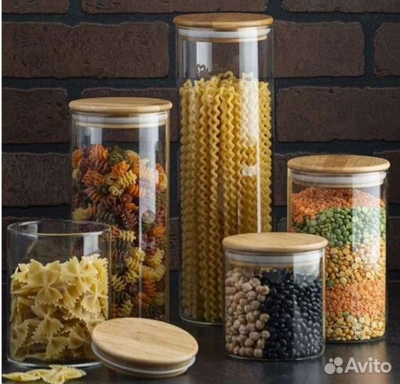 Банки для сыпучих продуктов стекло