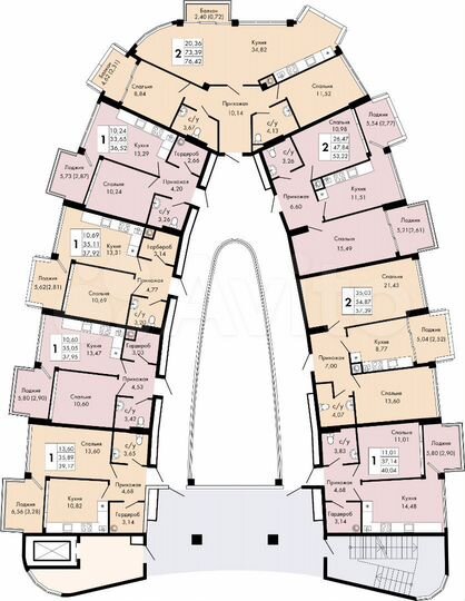 1-к. квартира, 40 м², 8/9 эт.