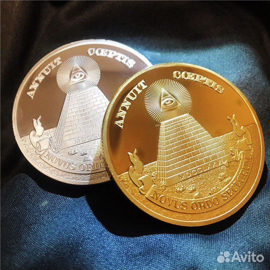 Монета Массонская Золотая Серебрянная Новая