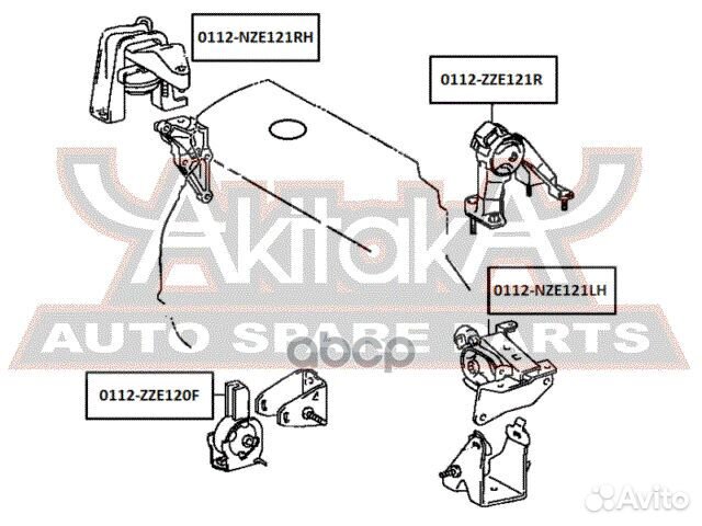 Подушка двигателя левая 0112NZE121LH asva