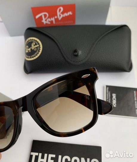 Очки ray ban wayfarer 50 коричневые