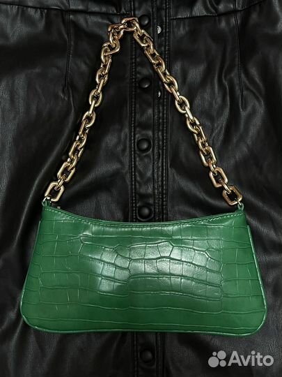 Кожаное платье mango