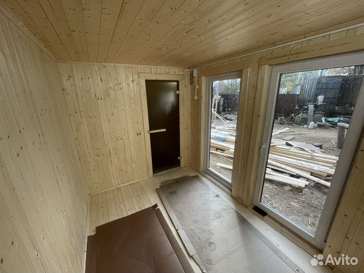 Мобильная баня под ключ 2,4х7м без предоплат