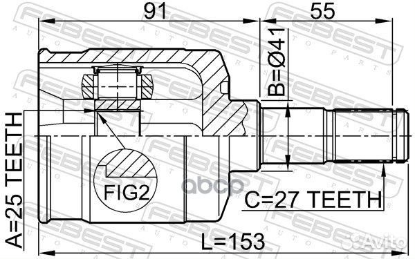 ШРУС внутренний 25X41X27 hyundai sonata 01- 121