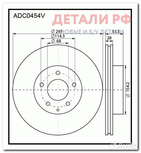 Диск тормозной передний allied nippon ADC0454V