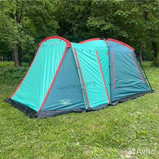 Кемпинговая палатка с большим тамбуром и навесом