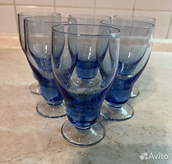 Рюмка бокал цветное кобальтовое стекло СССР