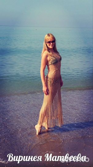 Блестящее платье - сетка ручной работы