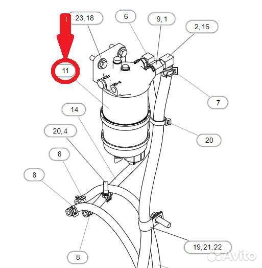 Топливный фильтр caterpillar 4415111 441-5111