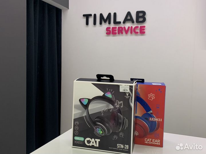 Беспроводные наушники cat ушки c