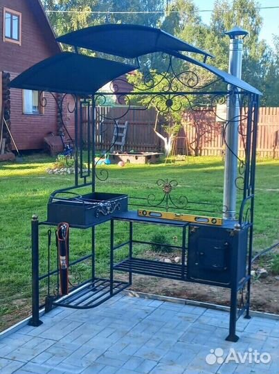 Мангал с печкой под казан