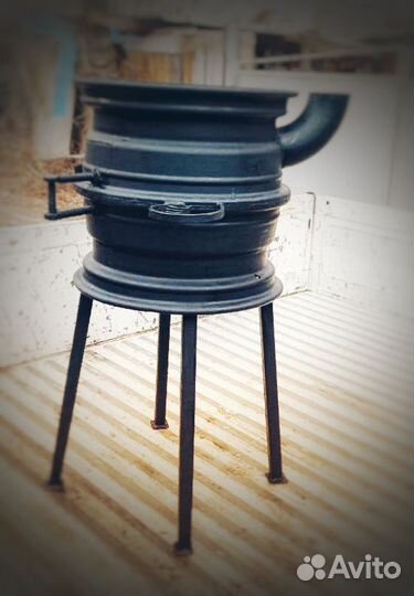 Печь для казана с трубой