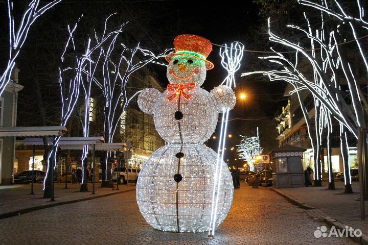 Светодиодные фигуры снеговик