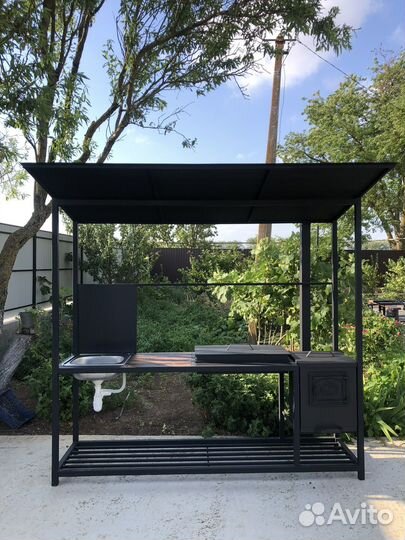 Мангал с крышей,мангал с печью 4мм