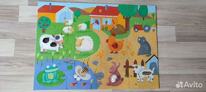 Развивающий пазл-гигант тактильный
