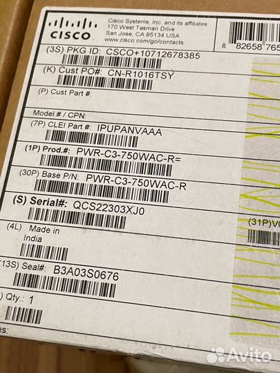 Cisco PWR-C3-750WAC-R
