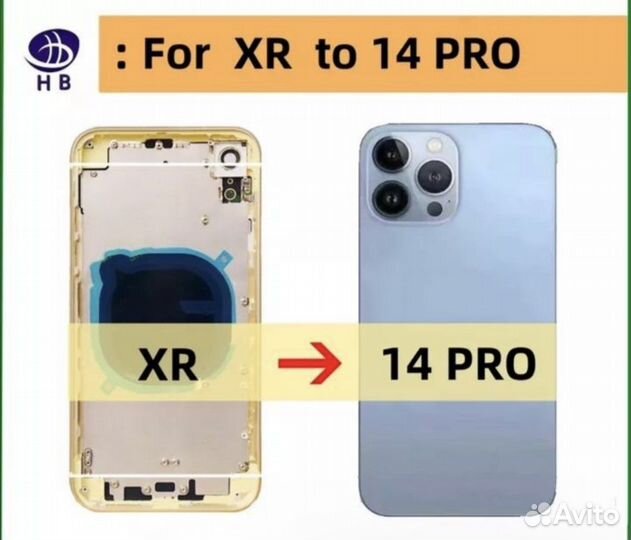 Корпус для iPhone XR в стиле 13 pro 14 pro крышки