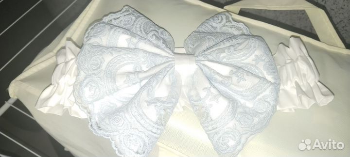 Бант на конверт для выписки из роддома