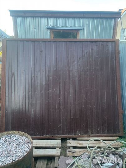 Ворота с калиткой распашные бу