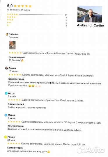 Картье браслет гвоздь 0,18 ct