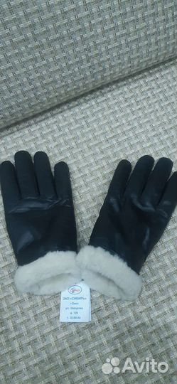 Мужские кожаные перчатки зимние