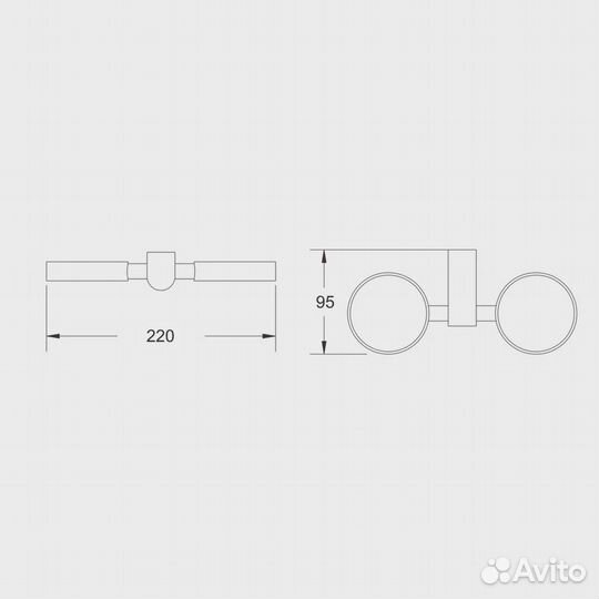 Стакан двойной Rose черный RG1722H