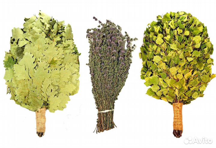 Веники для бани дуб, берёза