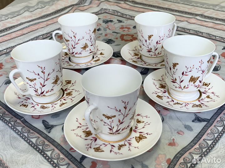 Кофейная пара лфз костяной фарфор 1990 год