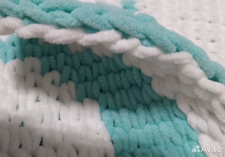 Плед плюшевый вязаный детский