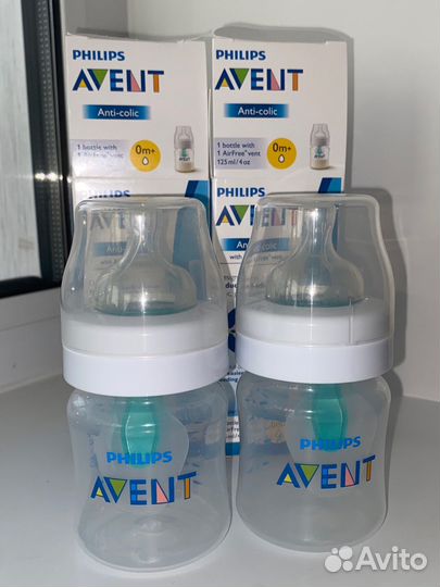 Бутылочки для кормления avent антиколиковые 0+