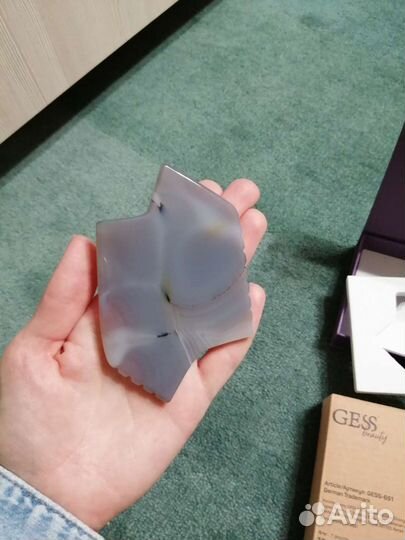 Скребок для гуаша gess натуральный агат новый