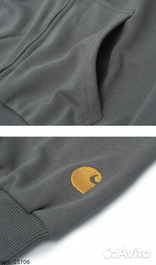 Худи Carhartt small logo серое