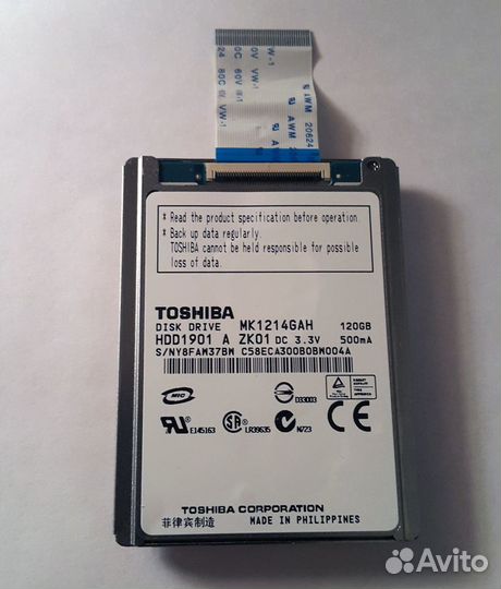 Жесткий диск Toshiba 120 GB mk1214gah