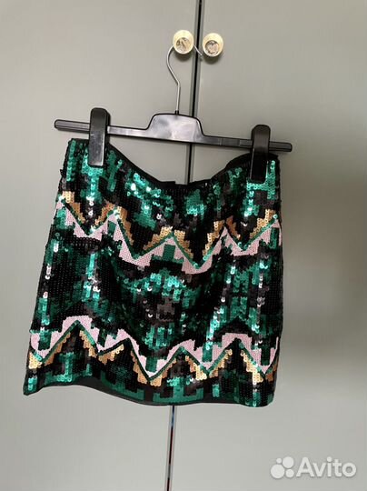 Юбка с пайетками мини H&M
