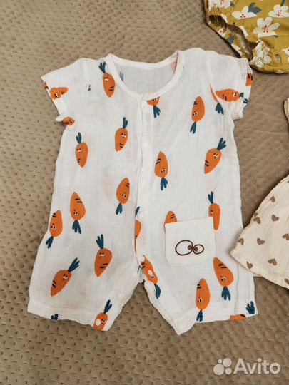 Боди для девочки 74 из муслина и хлопка