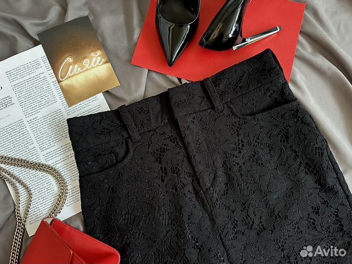 Юбка Lime кружевная черная XS