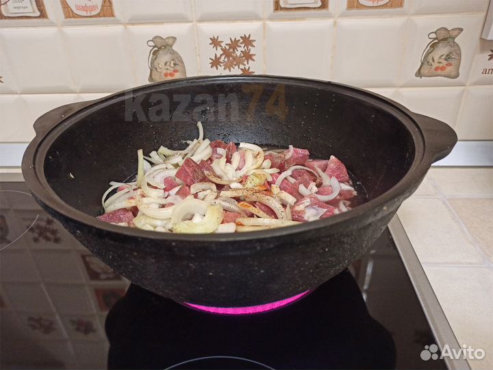 Казан чугунный узбекский 6л плоское дно