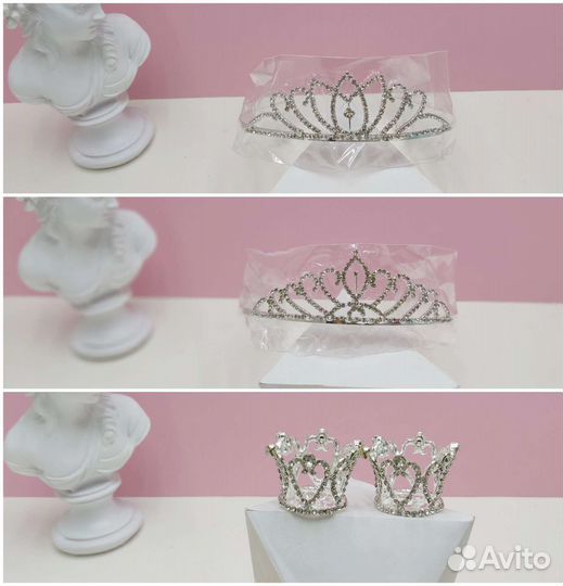 Диадемы, короны на заколке, разные, новые