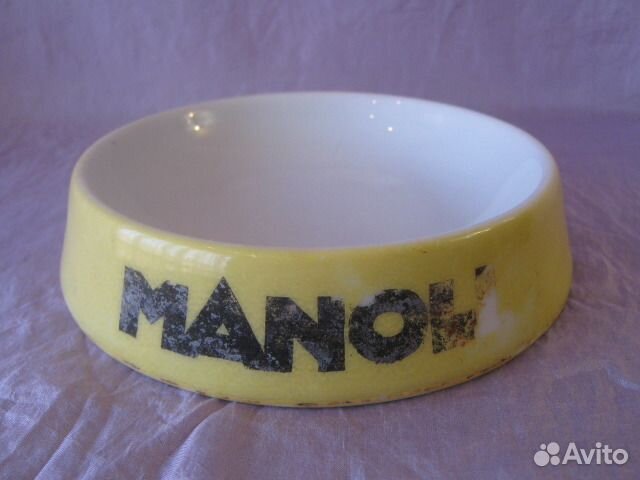 Рекламная фарфоровая пепельница с надписью manoli