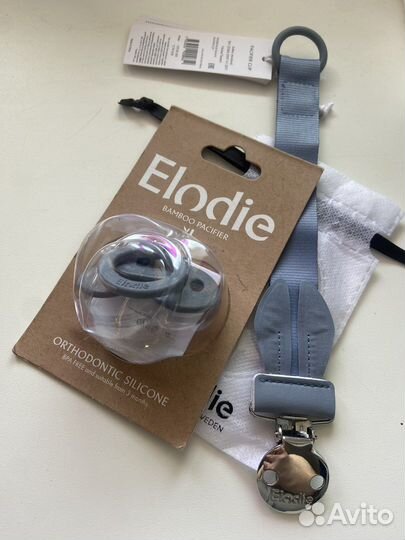 Пустышка и клипса Elodie tender blue