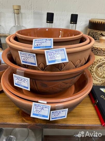 Тарелки, салатники и блюда из глины