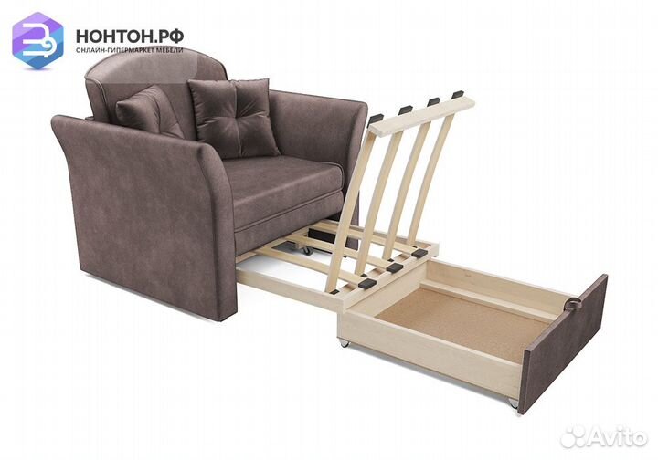 Кресло выкатное Малютка 2 вельвет шоколадный