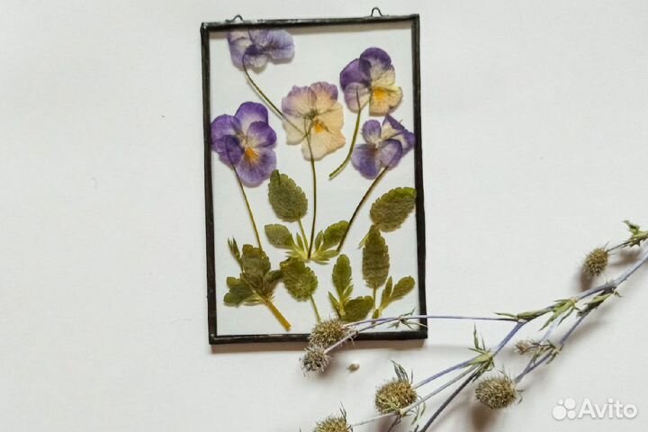 Гербарий в стекле в технике Тиффани