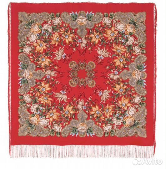 Павловопосадский платок шелк 130 Ноктюрн