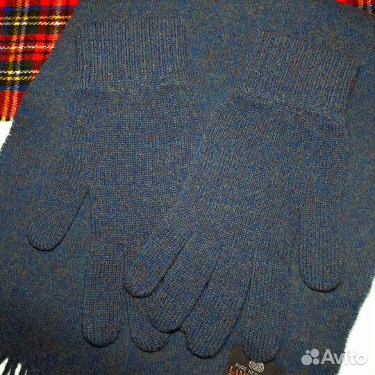 Винтажный шерстяной набор шарф и перчатки Tie Rack