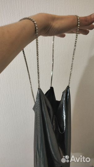 Платье вечернее коктейльное серебро 42 44