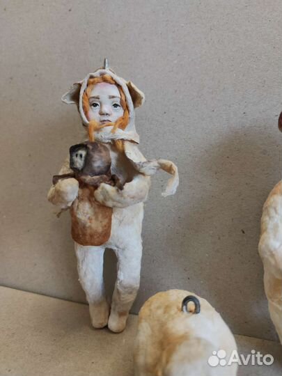 Ватные ёлочные игрушки набор