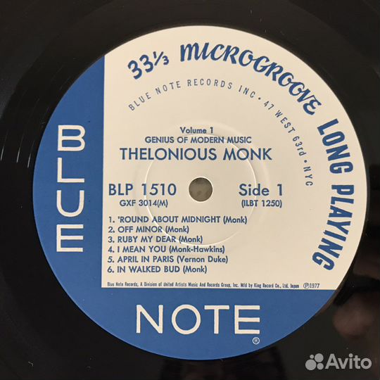 Thelonious Monk - Genius Vol 1, LP, 1977, Japan