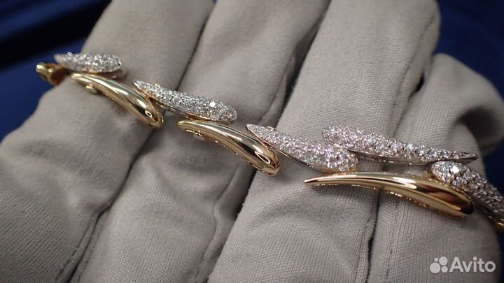 Золотой браслет с бриллиантами 2.03 карат